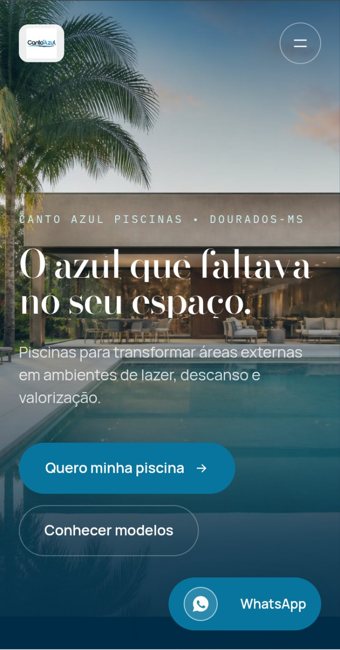 Projeto Canto Azul Piscinas desenvolvido pela PH Legacy