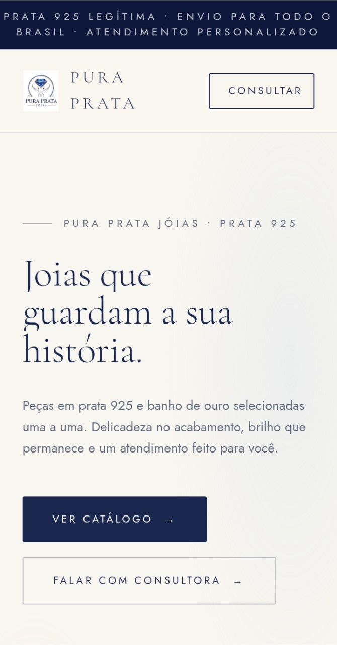 Projeto Pura Prata Jóias desenvolvido pela PH Legacy